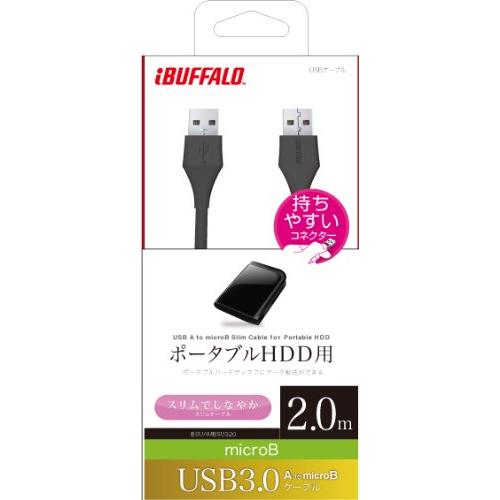 バッファロー BUFFALO ユニバーサルコネクター USB3.0 A to microB スリムケーブル ブラック 2m BSUAMBSU32 |  | 01