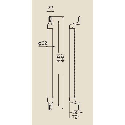 シロクマ スリムディンプル手すり 400mm AG・ライトオーク BR-597 |  | 01