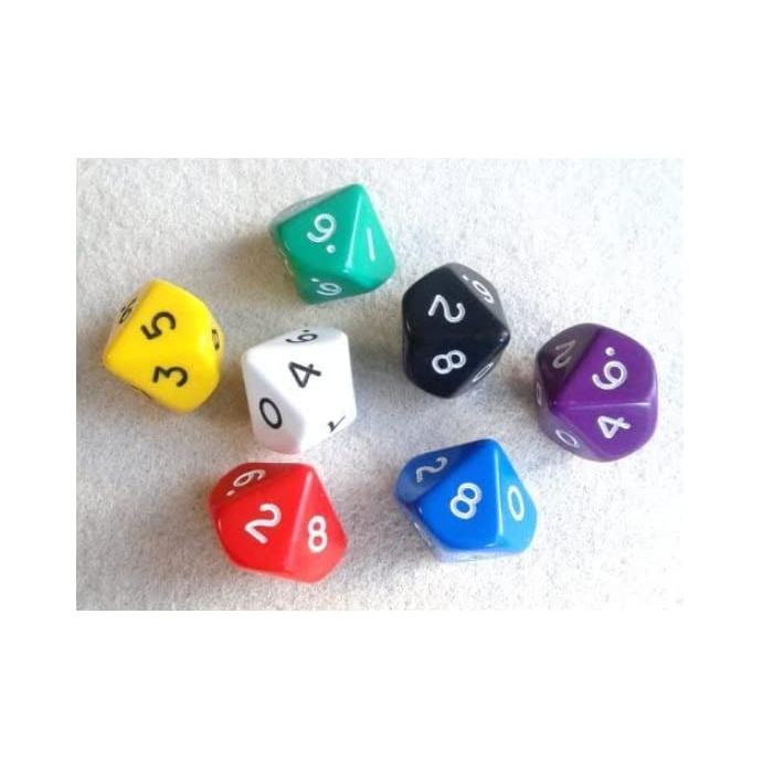 ペイリングテクノロジーズ 10面ダイス/サイコロ Opaque d10(10面体) ジャンボ 7カラー 7個セット | 