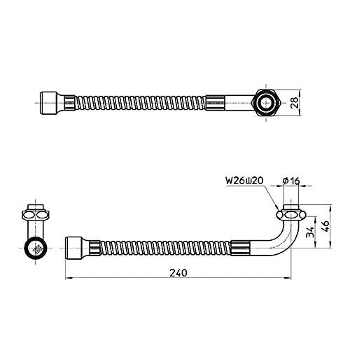 SANEI(サンエイ) ベンリー自在パイプ ジャバラ式 水はね防止 長さ240ｍｍ 外径16ｍｍ PA18A-76X2-16 |  | 01