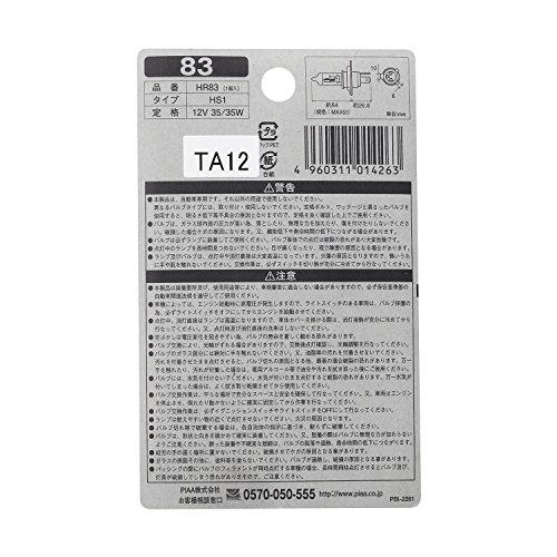 PIAA(ピア) 2輪車用ヘッドライト用 ハロゲンバルブ HS1 クリア 1個入 12V 35/35W HR83 |  | 01