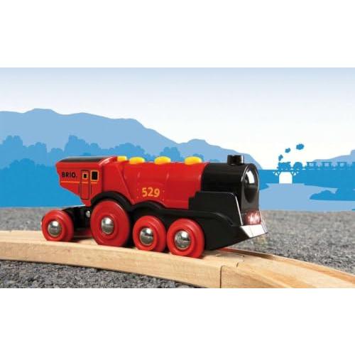 BRIO 木製レール 知育玩具 シュッシュポッポ！音とライトを楽しめる電動きかんしゃ マイティーアクション機関車 対象年齢 3歳~ 33592 |  | 01