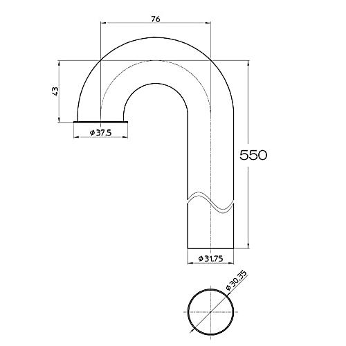 SANEI(サンエイ) 排水部品 Sパイプ 金属製トラップ用 パイプ径32mm H70-66-32X550 |  | 01