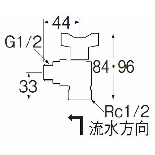 SANEI(サンエイ) 逆止付アングルボールバルブ ハンドルワンタッチ着脱式 呼び13 V620BV-13 |  | 01