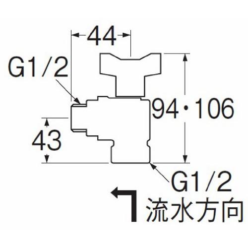 SANEI(サンエイ) ナット付逆止付アングルボールバルブ ハンドルワンタッチ着脱式 V6270BV-13 |  | 01