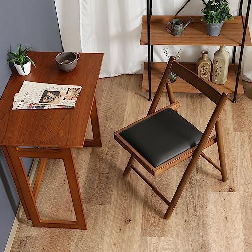 不二貿易 折りたたみチェア 椅子 幅43×奥行53×高さ70cm ミディアムブラウン 完成品 クッション付き 天然木 軽量 持ち運び簡単 ミラン |  | 01