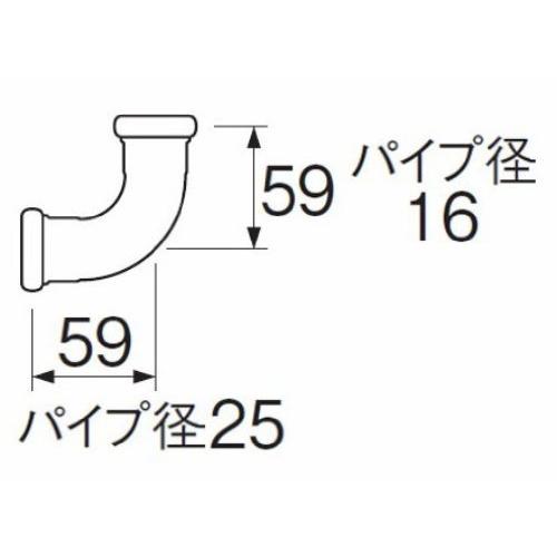 SANEI(サンエイ) 【トイレ用 洗浄管連結異径エルボ】 パイプ径16×25mm H80-4-16X25 |  | 01
