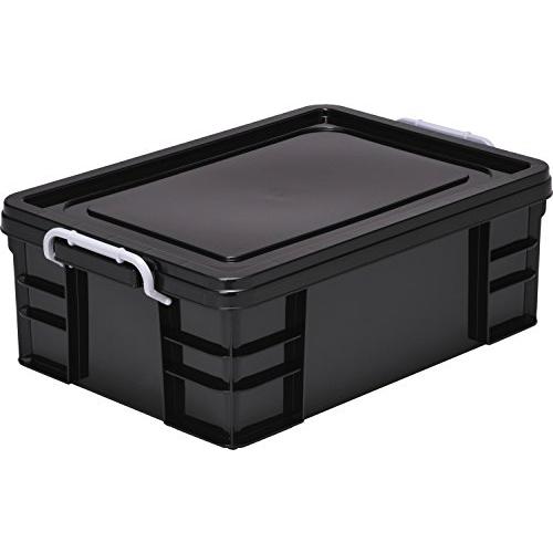 和泉化成 収納コンテナ 日本製 セーフティBOX6型・ブラック (幅44×奥64.8×高23.5cm) | 