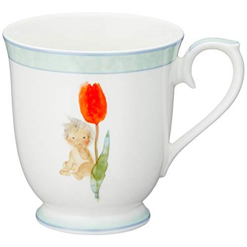 NARUMI(ナルミ) マグカップ チューリップとあかちゃん いわさきちひろ 290cc 花柄 かわいい シンプル プレゼント 電子レンジ温め | 