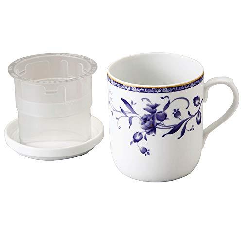 NARUMI(ナルミ) フタ付 マグカップ ペレーネブルー 290cc ブルー 花柄 かわいい おしゃれ 茶こし付 蓋付きマグカップ 結婚祝い |  | 01