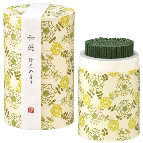 カメヤマ 和遊 緑茶の香り 約90g 約300本 お線香 お香 ミニ寸 | 