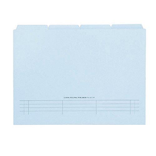 ライオン事務器 4カット フォルダー 山付 B4 20冊 No.36-20P-B 水 | 
