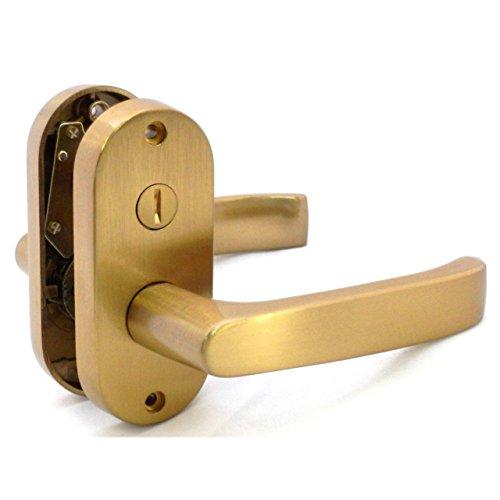 川口技研 Jレバー 内締錠 小判座 住宅室内用レバーハンドル バックセット50mm JL-24-3K-SG サテンゴールド |  | 01
