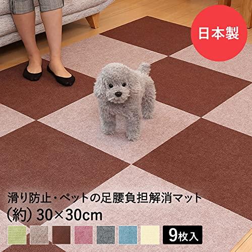 ワタナベ工業 国産タイルカーペット 吸着ぴたマット ループ 9枚組 30X30cm グリーン |  | 01