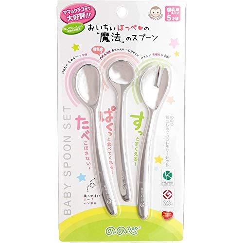 ののじ 新はじめての カトラリーセットA 右手用 3本セット 離乳期(食べさせ用)~5才頃用 CUT-L2L1015a |  | 01