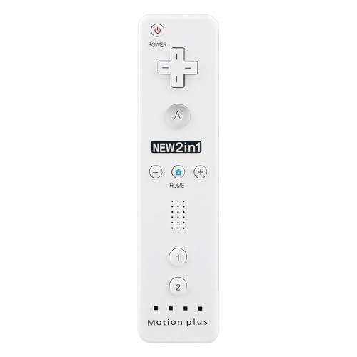 OSTENT 2in1 リモートコントローラー モーションプラス内蔵 任天堂 Wii コンソール ゲームに対応 (White) | 