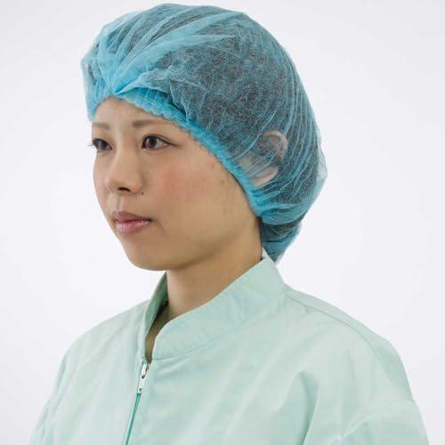 川西工業 クリーンベルズ 不織布使いきりヘアキャップ100枚入 ブルー フリー 【使いきり】 #7045 | 