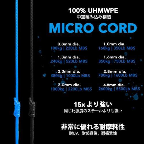 emma kites 100% UHMWPE 超高強度ポリエチレン繊維コード 1.6mm直径 x 31Mロール 350kg / 750lb強度 |  | 01