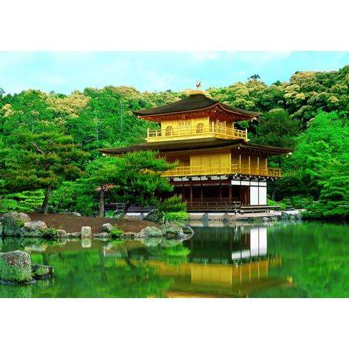 エポック社 108ピース ジグソーパズル 日本風景 新緑の金閣寺-京都 (18.2×25.7cm) 01-062 のり付き ヘラ付き 点数券付き | 