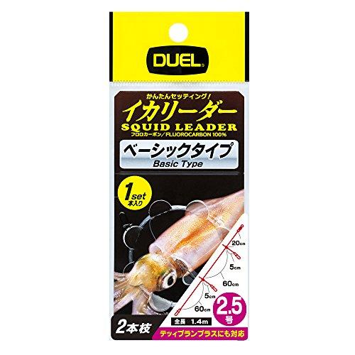 DUEL(デュエル) フロロライン 2.5号 イカリーダー 2本枝 1セット入 2.5号 スナップ付 イカメタル E1368 | 