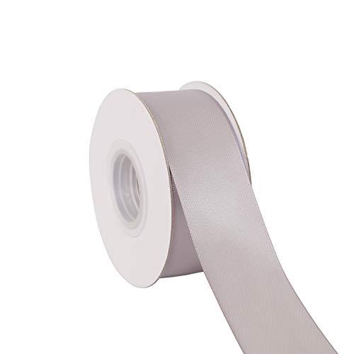 【IDECORRIBBONS】横長38mm シルキーサテンリボン 縦長22m # 012アッシュグレー | 