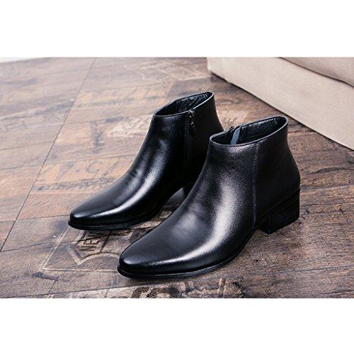 [Placck] メンズ カジュアルシューズ サイドジップ 本革 レインシューズ ワークブーツ 防水 防滑 27cm |  | 01