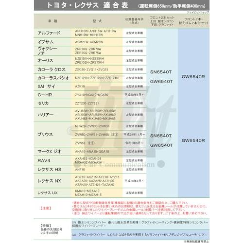 【フロントセット】 ワイパー ワイパーブレード 650mm 400mm 2本 グラファイト トヨタ アルファード イプサム ヴォクシー オーリス |  | 01