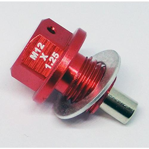 M12x1.25mm アルミ マグネットドレンプラグ (RED) | 