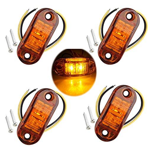 Fushengda 4個 12V/24V ピラニア 自動車 トラック トレーラー適用 LEDサイドマーカーライト ウインカーランプトラック 電球 | 