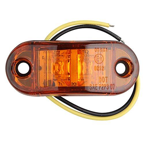 Fushengda 4個 12V/24V ピラニア 自動車 トラック トレーラー適用 LEDサイドマーカーライト ウインカーランプトラック 電球 |  | 01