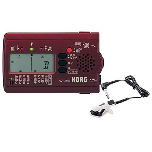 KORG (コルグ) 筝 専用チューナー 調べ WT-30K + コンタクトマイク CM-300-WHBK セット | 