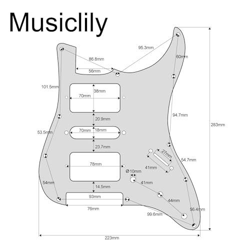 Musiclily Pro 11穴 HSH STタイプピックガード USA/メキシコストラトエレキギター用、茶べっ甲4P |  | 01