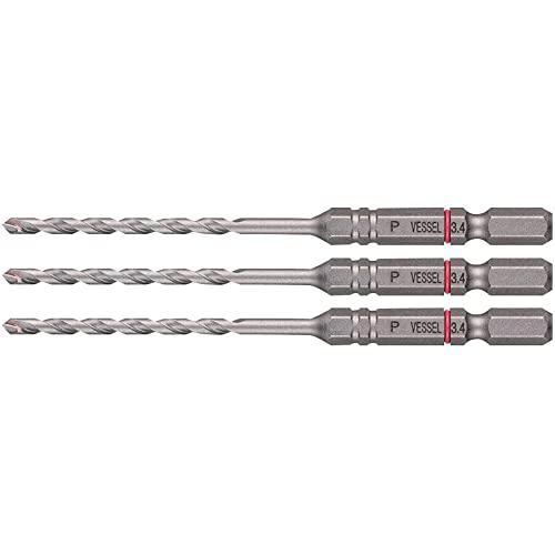 ベッセル(VESSEL) 磁器 タイル用 ドリルビット φ3.4mm 3本組 セット APD3S-3.4 | 