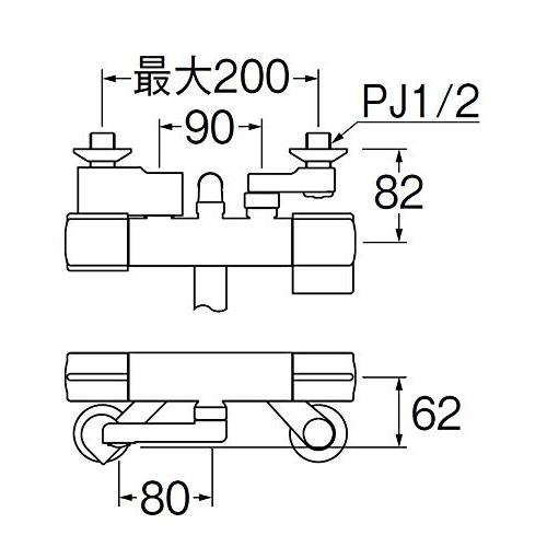SANEI(サンエイ) サーモシャワー混合栓 パイプ短め 8cm メッキ 節水シャワー SK18C-S9L08 |  | 01