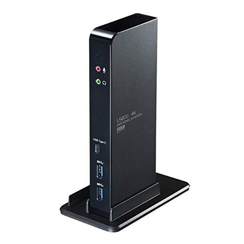 サンワサプライ USB3.1ドッキングステーション(USB2.0×2ポート/USB3.1×2ポート/Type-C×1ポート/RJ-45/ヘッドホ | 
