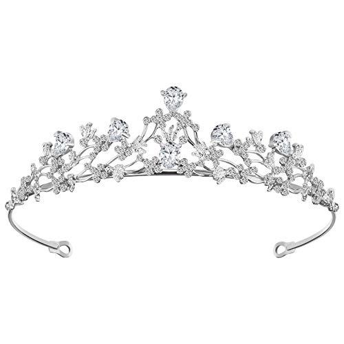 FRCOLOR 王冠 ティアラ ブライダル ティアラ ヘアアクセサリー 結婚式 ウェディング アクセサリー 花嫁 誕生日 プレゼント | 