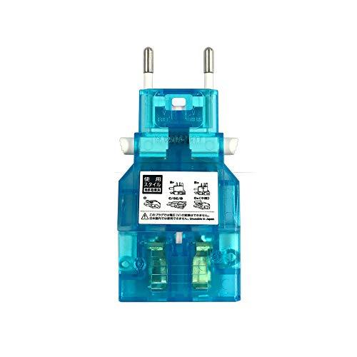 カシムラ 海外用 変換プラグ 世界対応 サスケ4 ブルー ロック機能付き 電源プラグ B/C/O/SE/BF / B3 / O2 / CB(ブラ | 