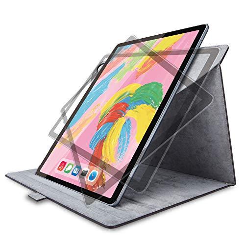 エレコム iPad Pro 12.9 (2018) ケース フラップカバー ソフトレザー 360度回転 ブラック TB-A18L360BK | 