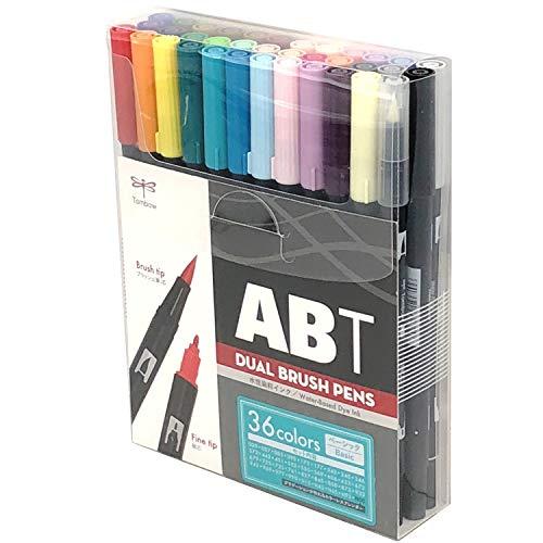 トンボ鉛筆 筆ペン デュアルブラッシュペン ABT 36色セット ベーシック AB-T36CBA | 