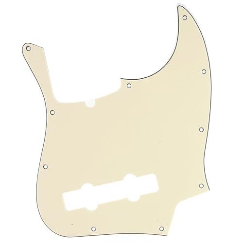 Musiclily Pro 10穴 JBジャズベース用ピックガード5弦Fender American Jazz Bass用、クリーム3P | 