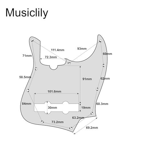 Musiclily Pro 10穴 JBジャズベース用ピックガード5弦Fender American Jazz Bass用、クリーム3P |  | 01