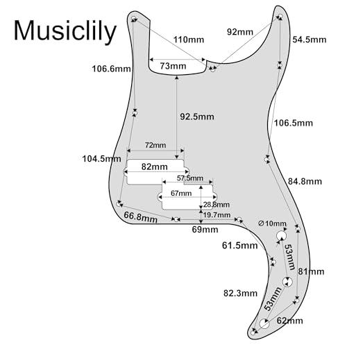 Musiclily Pro 13穴 プレシジョンベースPBピックガード5弦Fender Mexican Precision Bass用、白3P |  | 01