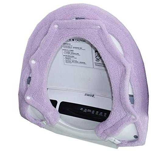 [Sept.Filles] 便座カバー 便座専用シートカバー 伸縮性 抗菌防臭 洗浄暖房型O型U型便座 厚手 ふわふわ (パープル) | 