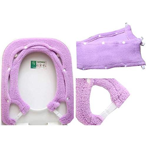 [Sept.Filles] 便座カバー 便座専用シートカバー 伸縮性 抗菌防臭 洗浄暖房型O型U型便座 厚手 ふわふわ (パープル) |  | 01