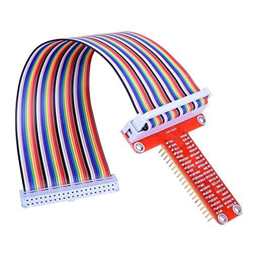 ARCELI RPi GPIO ブレークアウト拡張ボード + リボンケーブル + 組み立て済みTタイプ GPIOアダプター 20cm FC40 | 