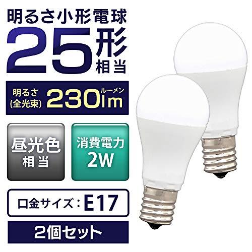 【E17】アイリスオーヤマ LED電球 25W形相当 昼光色 口金直径17mm 広配光 2個パック 密閉器具対応 LDA2D-G-E17-2T6 |  | 01