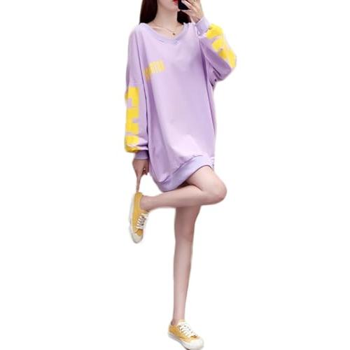 [Gergeous] トレーナー レディース ゆったり カットソー 韓国 トップス ファッション オーバーサイズ ストリート系 春服 薄手 プル | 