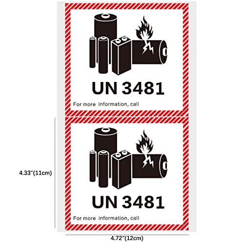 Hybsk un3481 電池 ステッカー 荷札 輸送 注意シール 矩形海運 120 mm×110 mmリチウムイオン シール 50枚 ? |  | 01
