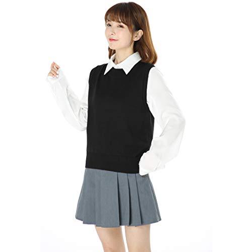 [syvent] レディース ベスト ニット クルーネック 薄手 女子 学生 スクールベスト （M-4XL） |  | 01