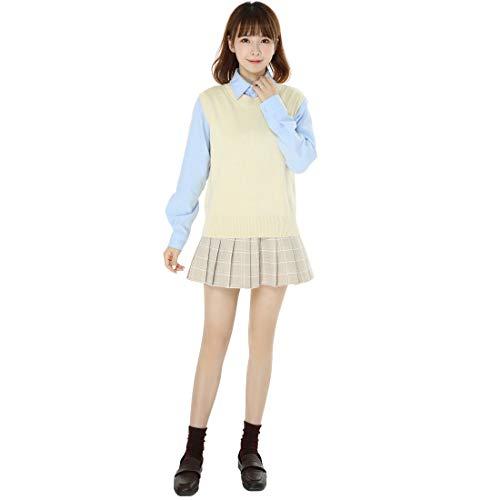 [syvent] レディース 夏 ベスト 軽い ニット スクールベスト クルーネック 薄手 女子 学生 （M-4XL） |  | 01